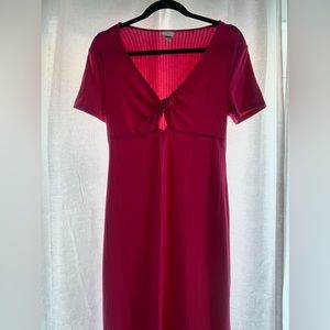 Pink cotton dress, knee-length. Size M